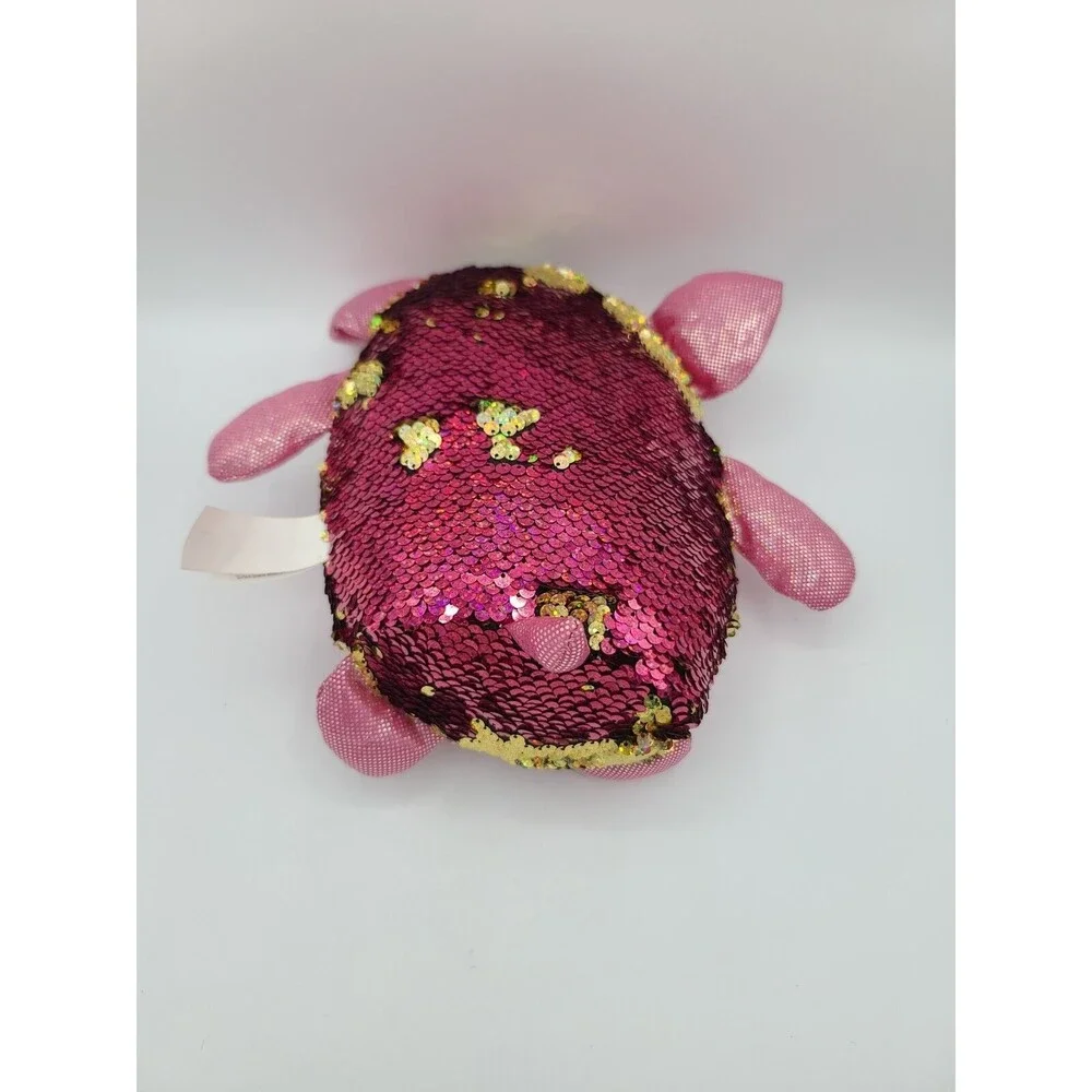 Shimmeez Polly Pig Flip Reversible Pink Gold Sequins Plush Stuffed Animal Toy